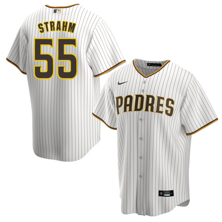 Nike Men #55 Matt Strahm San Diego Padres Baseball Jersey Sale-White